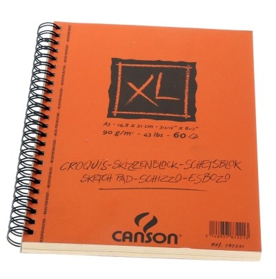 BLOC XL CROQUIS A5 90gr.ESPIRAL LARGO 60 HOJAS