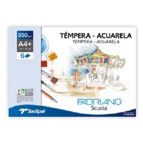 PACK FABRIANO 350gr.24x32 6 HOJAS