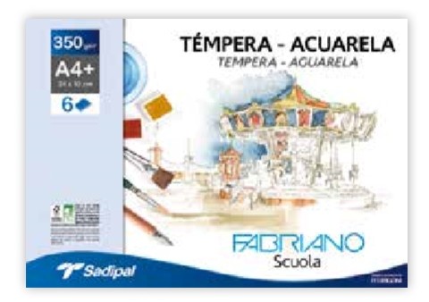 PACK FABRIANO 350gr.A4+  6 HOJAS