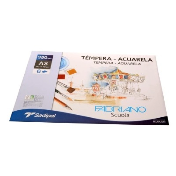 PACK TEMPERA 350gr. A3      6 FULLS