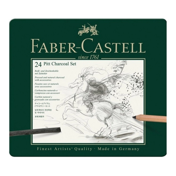 ESTUCHE CARBÓN 24 PIEZAS PITT FABER