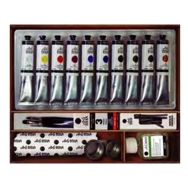 CAJA ACRILICOS TITAN 10 TUBOS 60ml