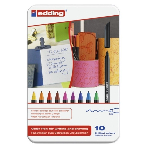 ESTUCHE 10 ROTULADORES EDDING 1200
