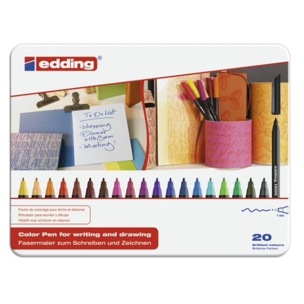 ESTUCHE 20 ROTULADORES EDDING 1200