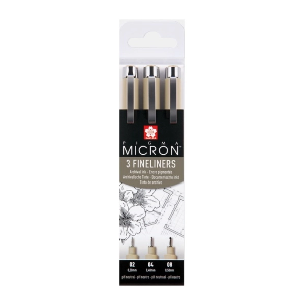 SET 3 ROTULADORES CALIBRADOS PIGMA MICRON