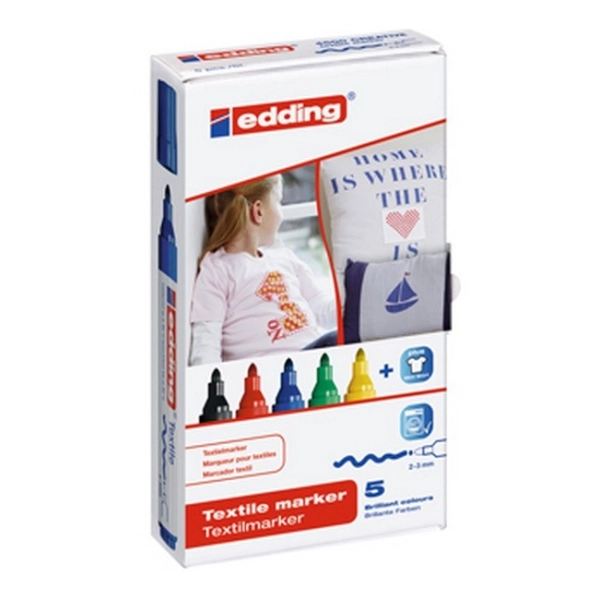 SET 5 ROTULADORES EDDING 4500 TEXTIL