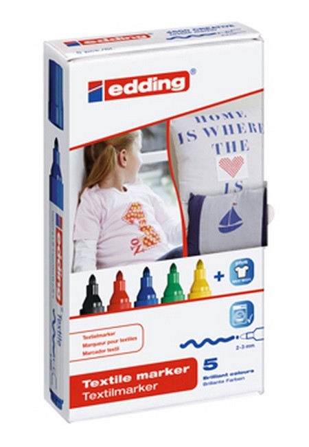SET 5 ROTULADORES EDDING 4500 TEXTIL