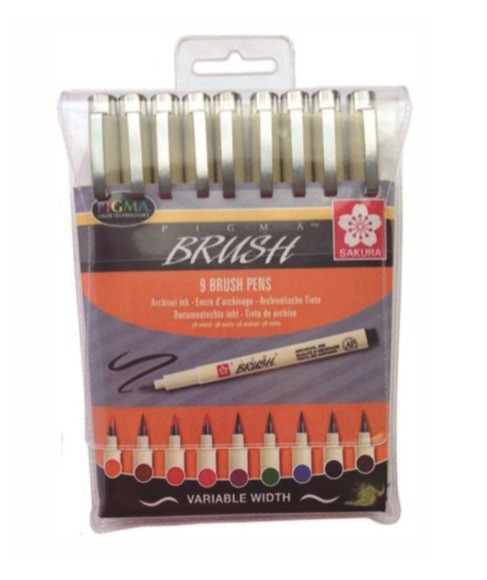 SET 9 ROTULADORES PIGMA BRUSH 