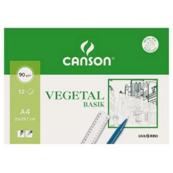 PACK VEGETAL 90gr. A4  12 HOJAS