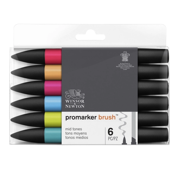 SET 6 BRUSHMARKER TONOS MEDIOS