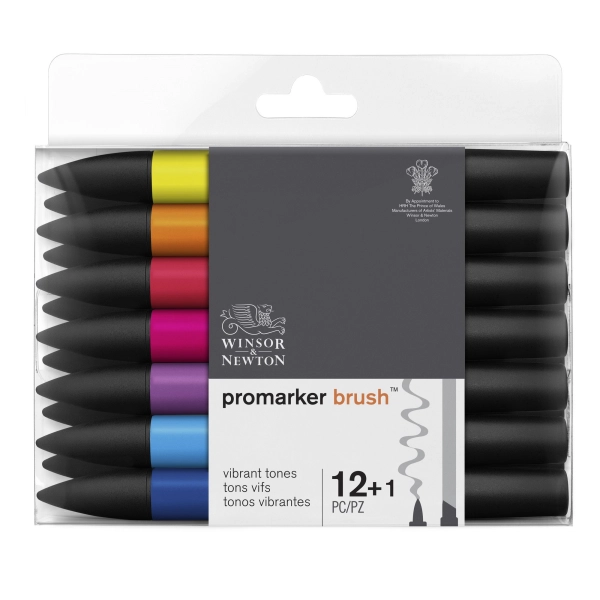 SET 12+1 BRUSHMARKER VIBRANTES