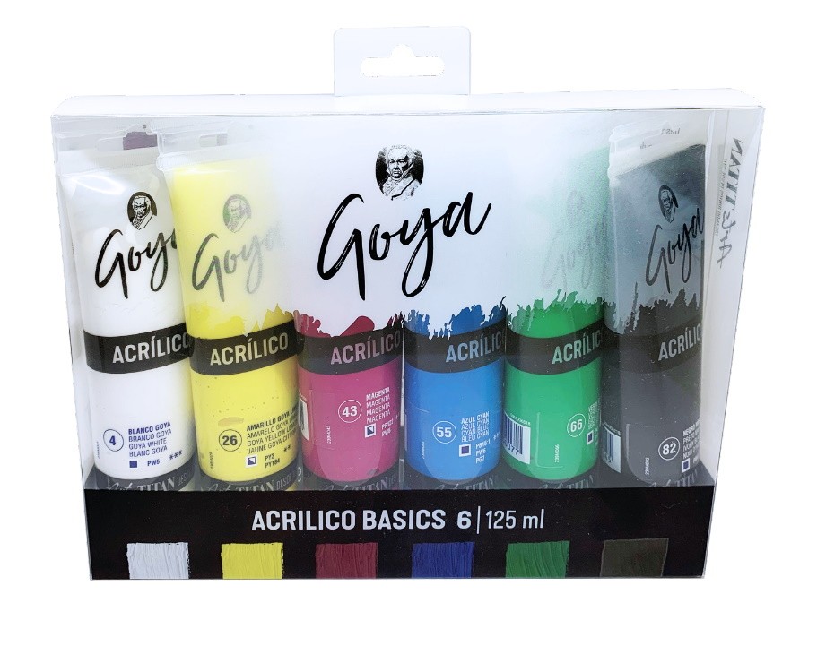 ACRILICO GOYA SET 6 TUBOS 125ml.