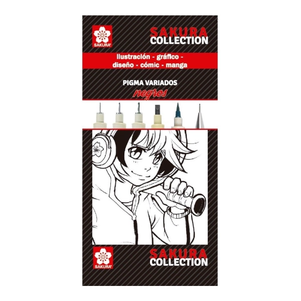 SET 5 ROTULADORES NEGROS + PORTAMINAS