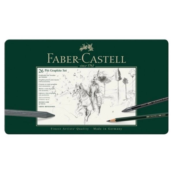 ESTUCHE GRAFITO 26 PIEZAS PITT FABER