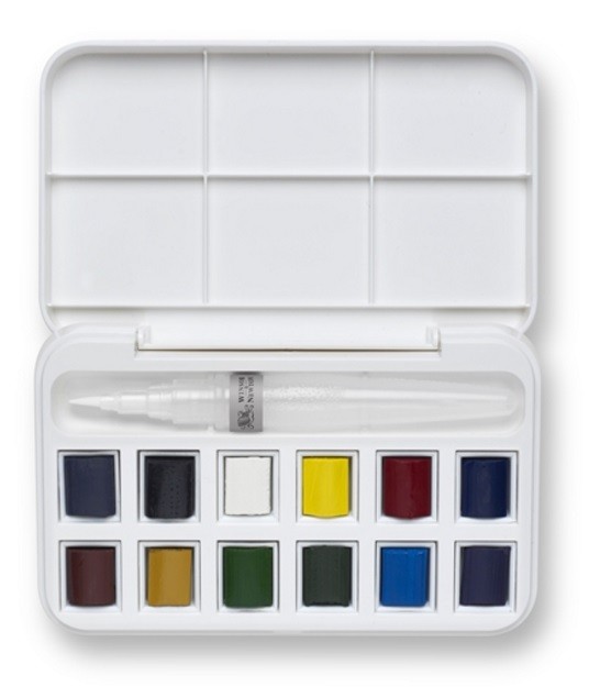 COTMAN W&N 12 GODETS+PINCEL AGUA