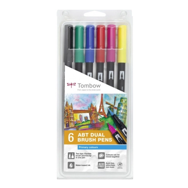 SET 6 ROTULADORES TOMBOW PRIMARIOS