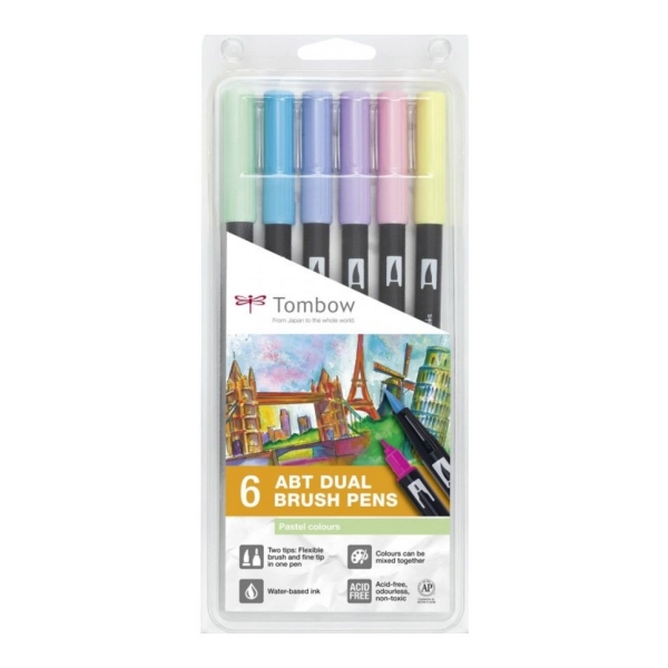 SET 6 ROTULADORES TOMBOW PASTEL