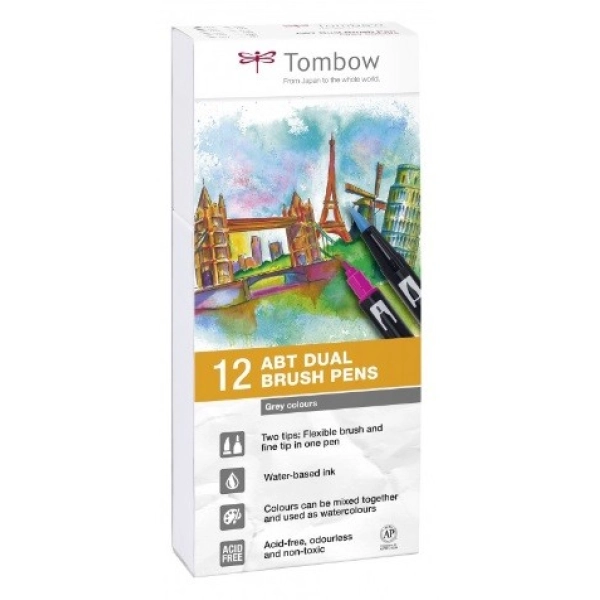 SET 12 TOMBOW GRISES