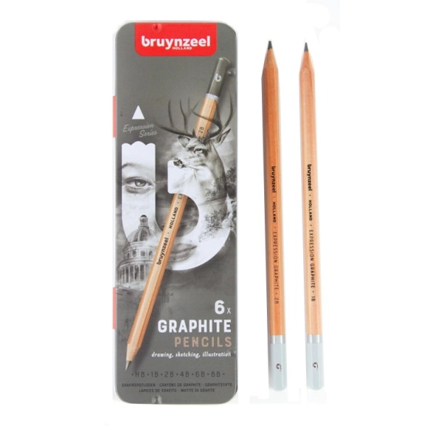 BRUYNZEEL 6 LÁPICES GRAPHITE EXPRESSION