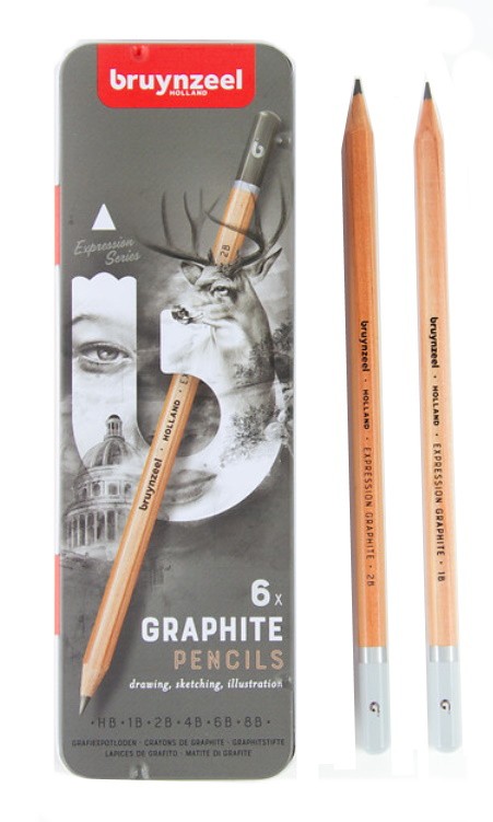 BRUYNZEEL 6 LÁPICES GRAPHITE EXPRESSION