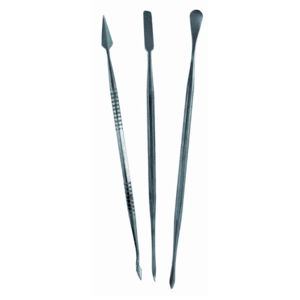 SET 3 CURETAS DOBLES ACERO INOXIDABLE