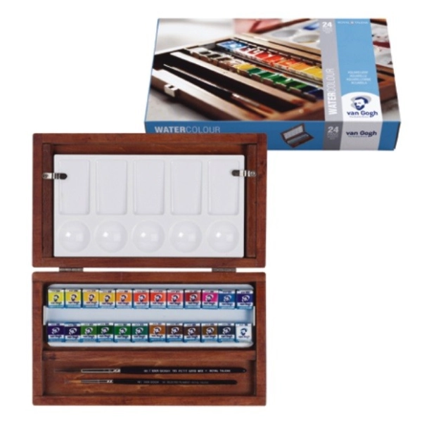 CAJA MADERA 24 GODETS VAN GOGH