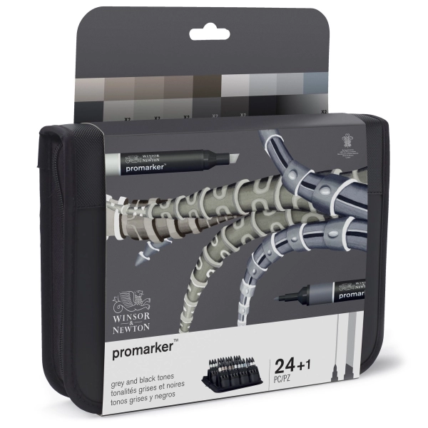 ESTUCHE 24 PROMARKER  GRISES