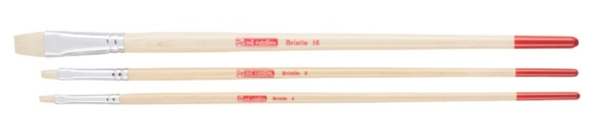 SET 3 PINCELES LARGOS PLANOS CERDA