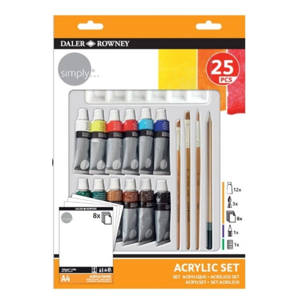 ACRILICO DALER&ROWNEY SET  25 PIEZAS