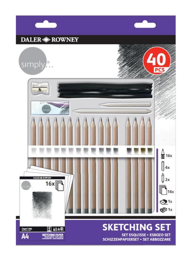 SET DIBUJO DALER&ROWNEY 40 PIEZAS