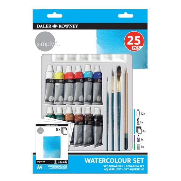 SET ACUARELA DALER&ROWNEY 40 PIEZAS