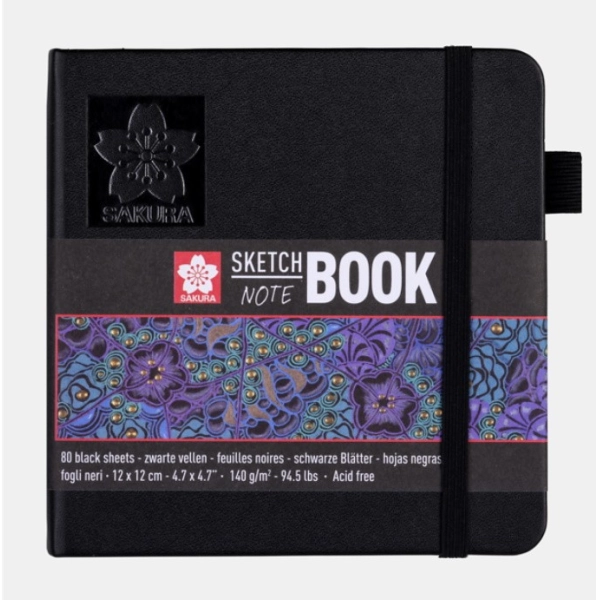 BLOC SAKURA BLACK 140gr 12x12 80 HOJAS 