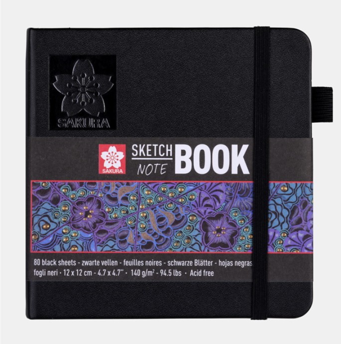 BLOC SAKURA BLACK 140gr 12x12 80 HOJAS 