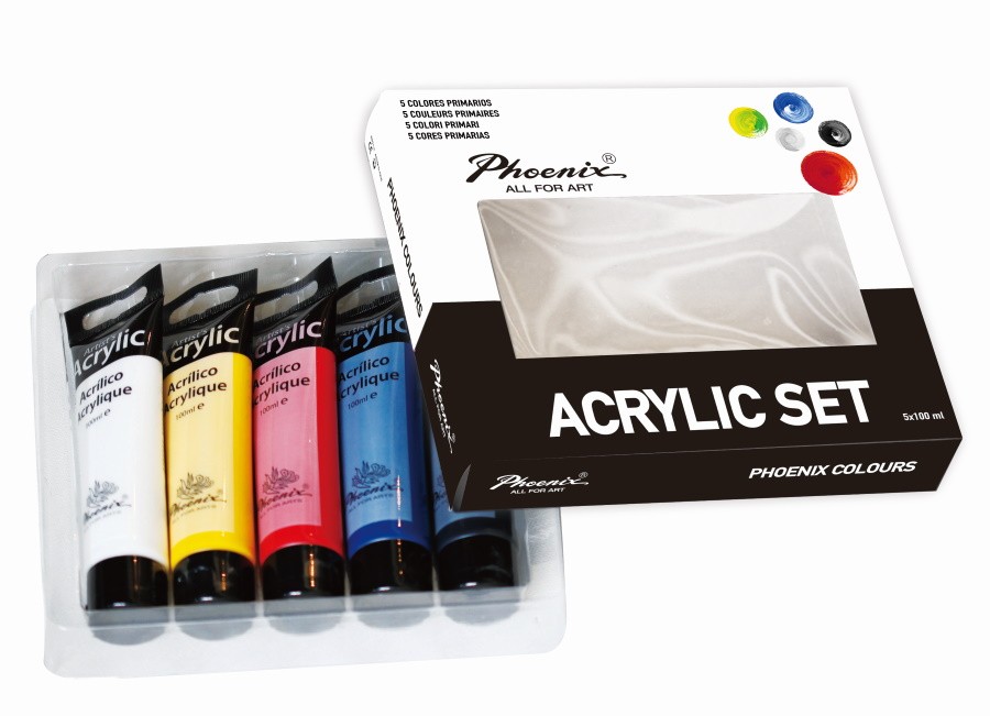 SET 5 ACRILICOS BASICS PHOENIX 100ml