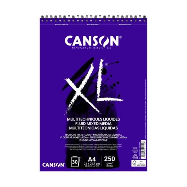 BLOC XL FLUID MIX MEDIA A4 30 HOJAS 250GR