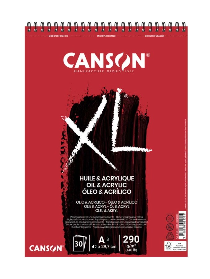 BLOC XL OLEO&ACRÍLICO A3 30 HOJAS 290gr