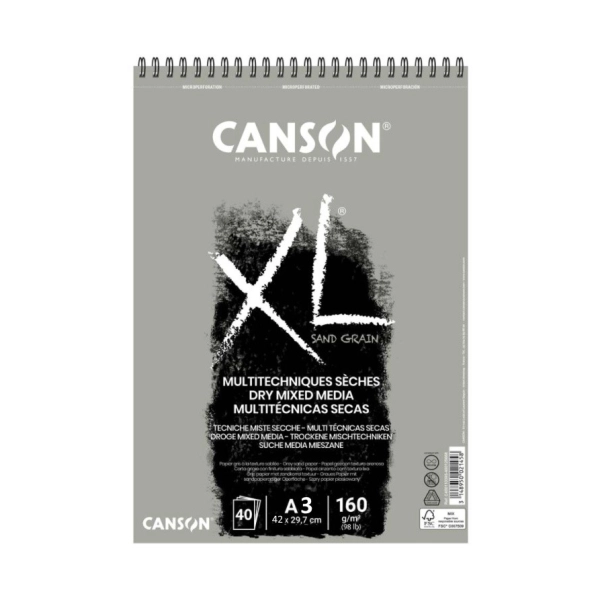 BLOC XL SAND GRIS A3 160gr. 40 HOJAS