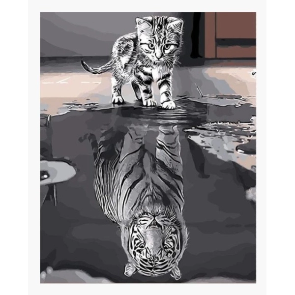 PINTAR POR NUMEROS-GATO REFLEJO