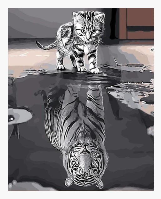 PINTAR POR NUMEROS-GATO REFLEJO