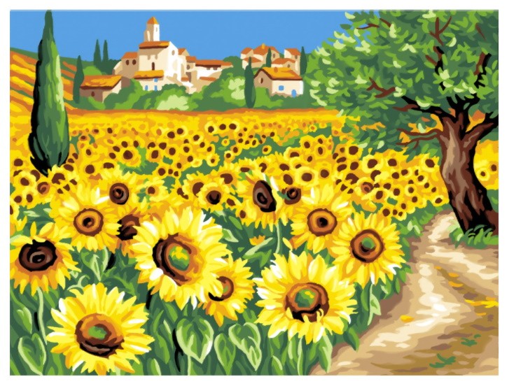 PINTAR POR NUMEROS-GIRASOLES