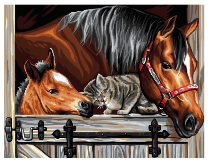PINTAR POR NUMEROS-ESTABLO CABALLOS