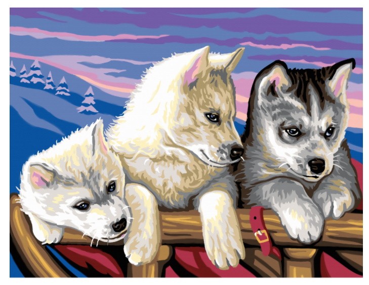 PINTAR POR NUMEROS-HUSKIES