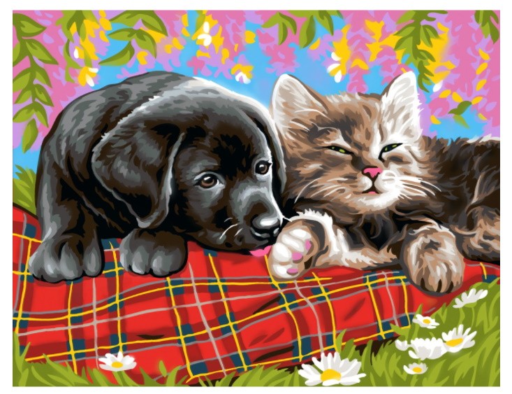 PINTAR POR NUMEROS-PERRO Y GATO