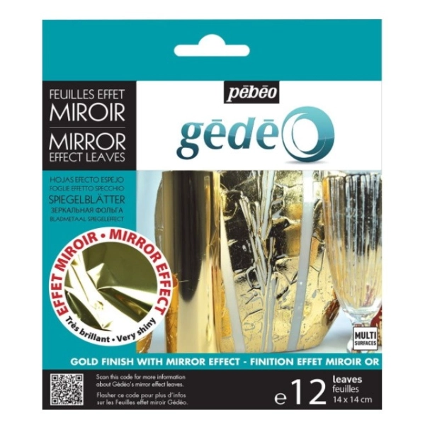 HOJAS DE ORO EFECTO ESPEJO 14x14