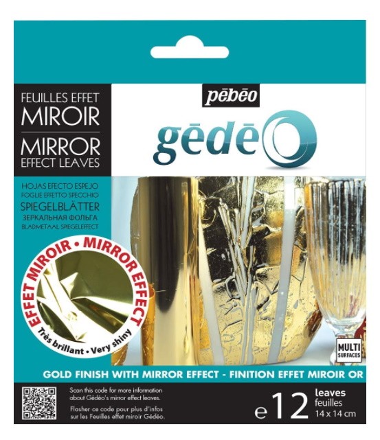 HOJAS DE ORO EFECTO ESPEJO 14x14
