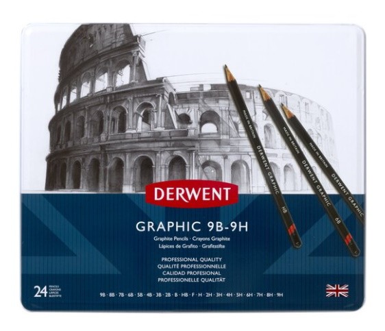 DERWENT GRAPHIC 24 LAPICES 9B-9H