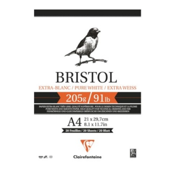 BLOC BRISTOL A4 205gr. 20 hojas