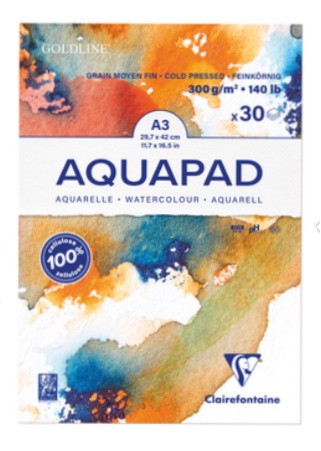 BLOC AQUAPAD A3 250g.30 hojas
