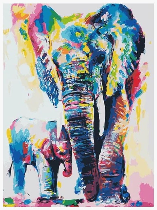 PINTAR POR NUMEROS-ELEFANTES