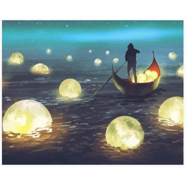 PINTAR POR NUMEROS-LUCES EN EL LAGO